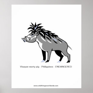 Warthog - Warty PIG - gefährdete Tiere - wild lebe Poster