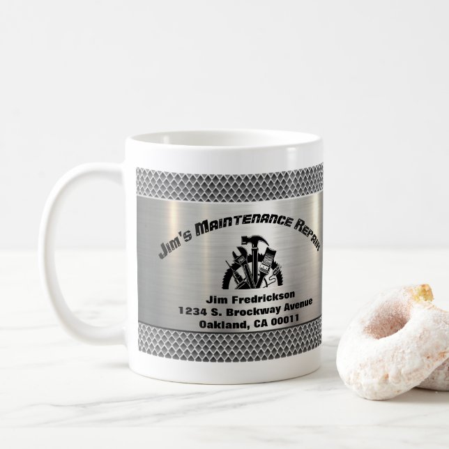Wartungs-Service für Handyman Steel Plate Kaffeetasse (Mit Donut)
