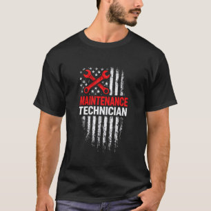 Wartungstechniker Patriotische Flagge Stolz Fachwi T-Shirt