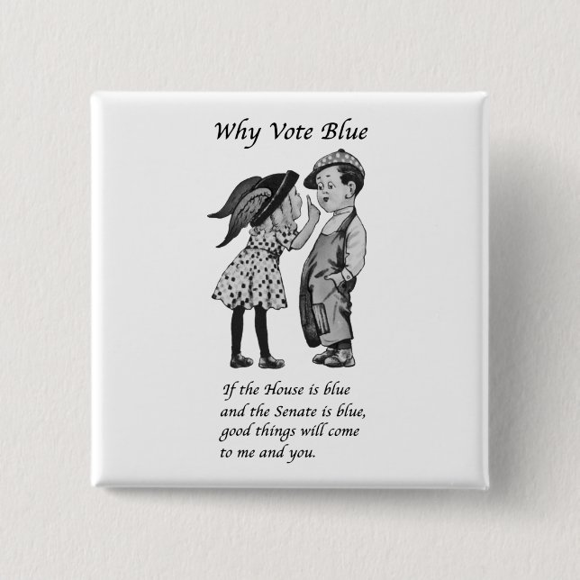 Warum 2024 Blue wählen Button (Vorderseite)