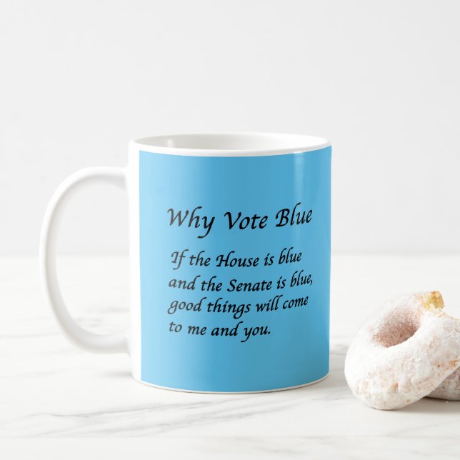 Warum 2024 Blue wählen Kaffeetasse (Mit Donut)