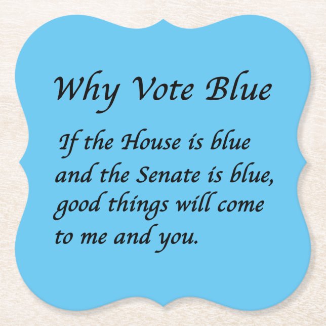 Warum 2024 Blue wählen Untersetzer (Vorderseite)