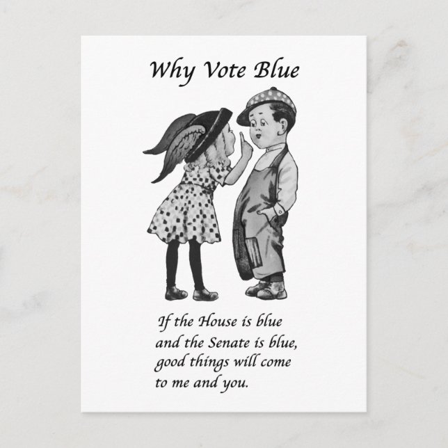 Warum 2026 Blue wählen Postkarte (Vorderseite)