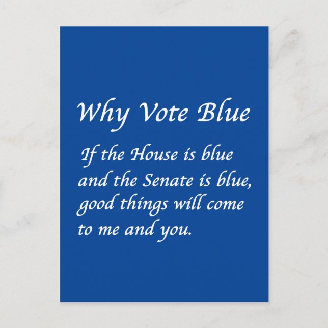 Warum 2026 Blue wählen Postkarte (Vorderseite)