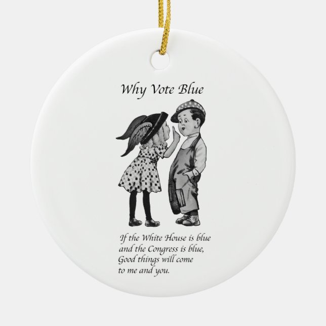Warum 2028 völlig blau abstimmen keramik ornament (Vorne)