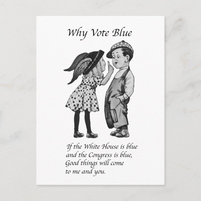 Warum 2028 völlig blau abstimmen postkarte (Vorderseite)