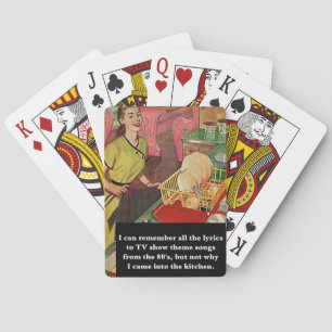 Warum bin ich in die Küche gekommen, um Vintagen S Spielkarten