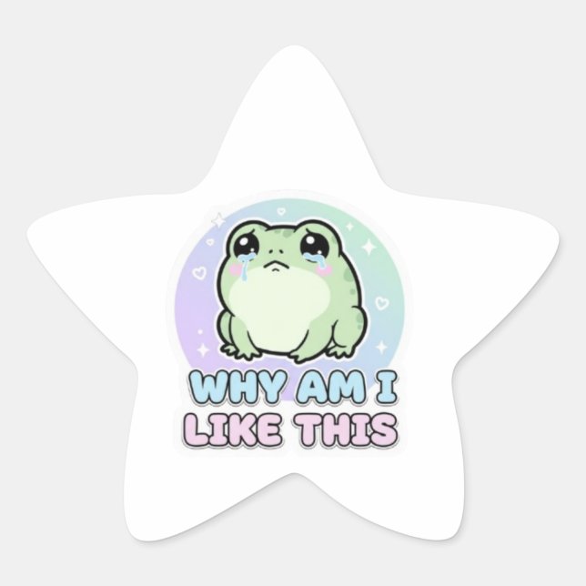 Warum bin ich wie dieser Frosch Aufkleber Süß Emot (Vorderseite)