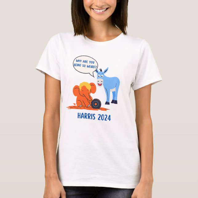 Warum bist du so seltsam? Harris 2024-Hemd T-Shirt (Vorderseite)