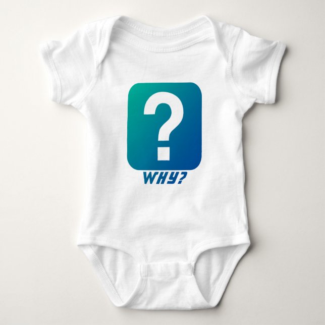 Warum das Fragezeichen Monogram Baby Strampler (Vorderseite)