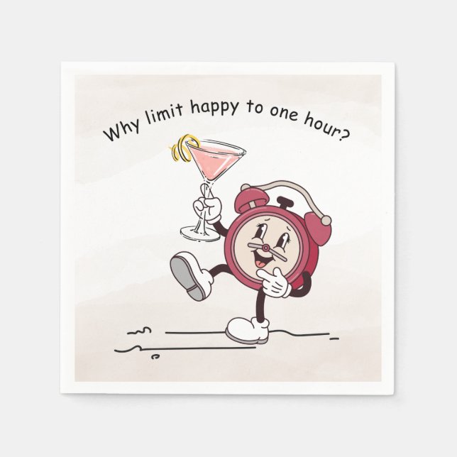 Warum der Happy Hour Cocktail Napkin Serviette (Vorderseite)