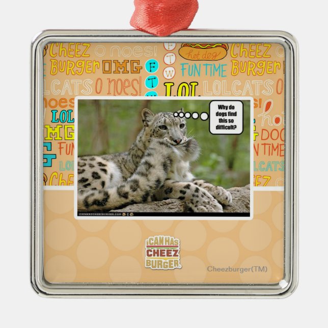 Warum finden Hunde dieses so schwierig? Silbernes Ornament (Vorne)