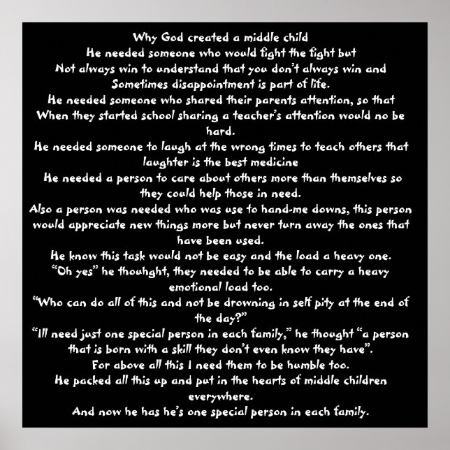 Warum Gott ein Mittelkind geschaffen hat Poster (Vorne)