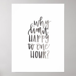 Warum Happy to One Hour - Bar Art Poster