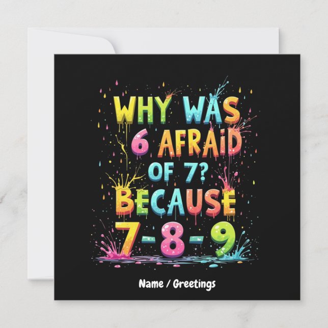 Warum hatte 6 Angst vor 7 Die Bedeutung hinter "7- Einladung (Vorderseite)