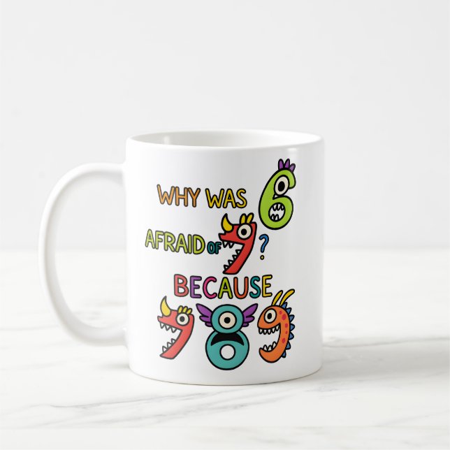 Warum hatte Six Angst Lustiger Mathe-Witz-Mug Kaffeetasse (Links)