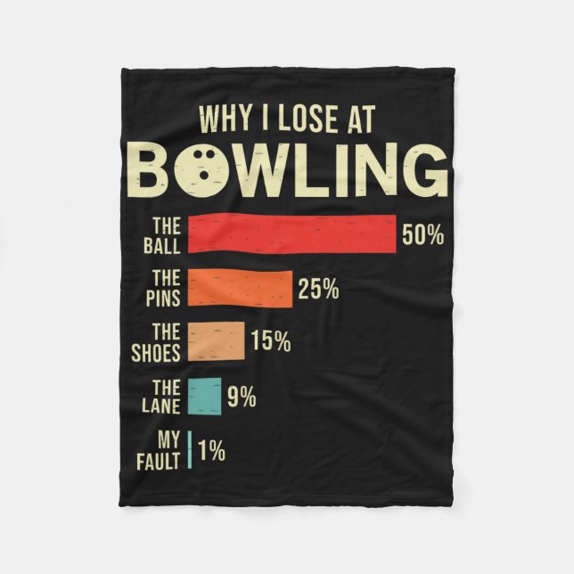 Warum ich an Bowling Funny Bowler verliert Fleecedecke (Vorderseite)