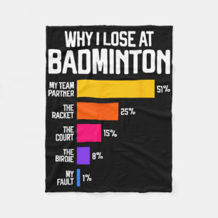 Warum ich bei Badminton Funny Ausreden Shuttle Bir Fleecedecke