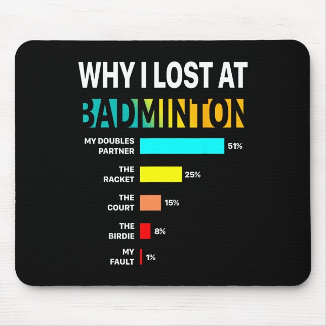 Warum ich bei Badminton Funny Reason Play Shuttle  Mousepad (Vorne)