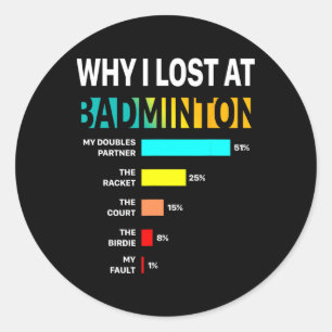 Warum ich bei Badminton Funny Reason Play Shuttle Runder Aufkleber