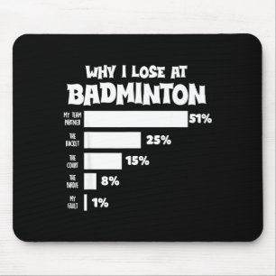 Warum ich beim Badminton verliere Lustige Ausreden Mousepad