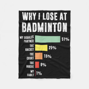 Warum ich beim Badminton verliere, lustiger Badmin Fleecedecke