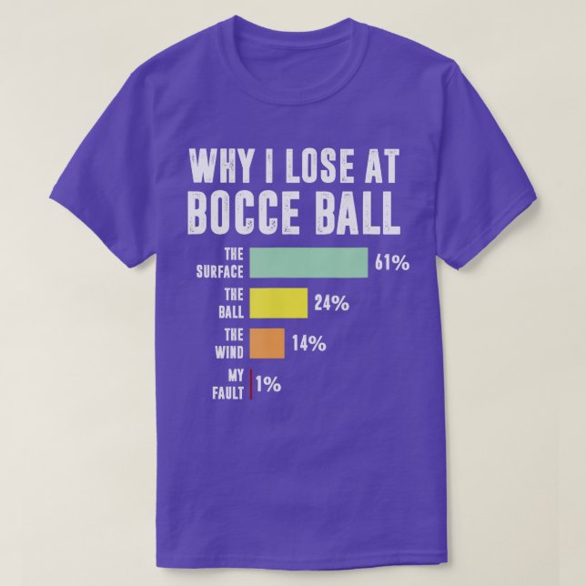 Warum ich beim Bocce Ball Funny Bocce Player 1 ver T-Shirt (Design vorne)