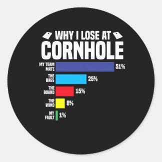 Warum ich den Cornhole Player verloren habe Runder Aufkleber