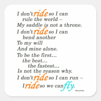 Warum ich fahre quadratischer aufkleber