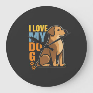 Warum ich meinen Hund liebe � Herzliches Design zu Große Wanduhr