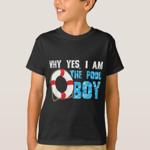 Warum ja bin ich der Pool Junge Funny Swimmer schw T-Shirt