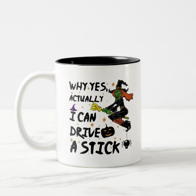 Warum ja, kann ich tatsächlich eine Stick Funny Wi Zweifarbige Tasse (Links)