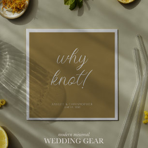 Warum Knoten! Minimaler typografischer Goldcocktai Serviette