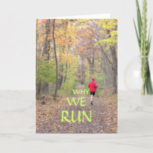 "WARUM LAUFE ICH" /RUNNER IN RED JACKET/RUNNING IN KARTE
