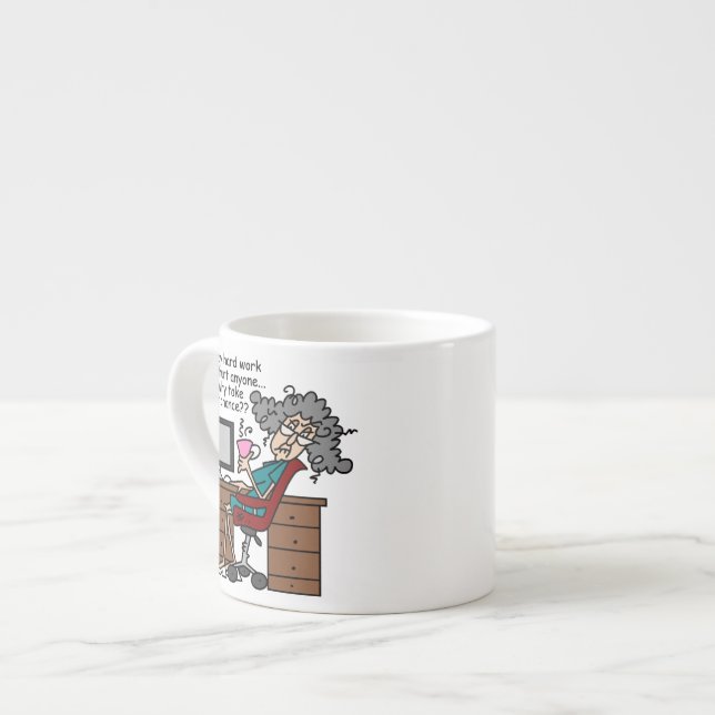 Warum Möglichkeits-harte Arbeits-Spaß Espressotasse (Vorderseite Links)