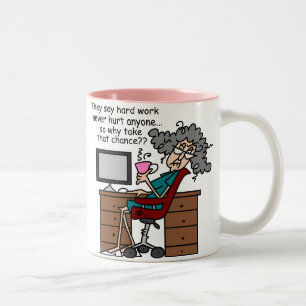 Warum Möglichkeits-harte Arbeits-Spaß Zweifarbige Tasse