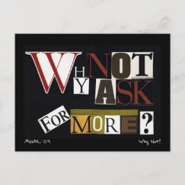 Warum nicht für mehr Gefragt? Postkarte