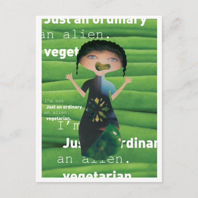 Warum nicht vegetarisch postkarte (Vorderseite)