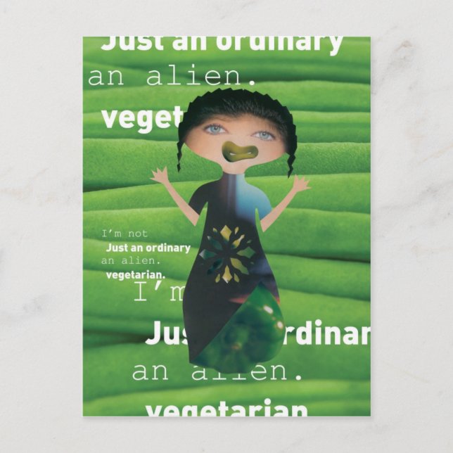 Warum nicht vegetarisch postkarte (Vorderseite)