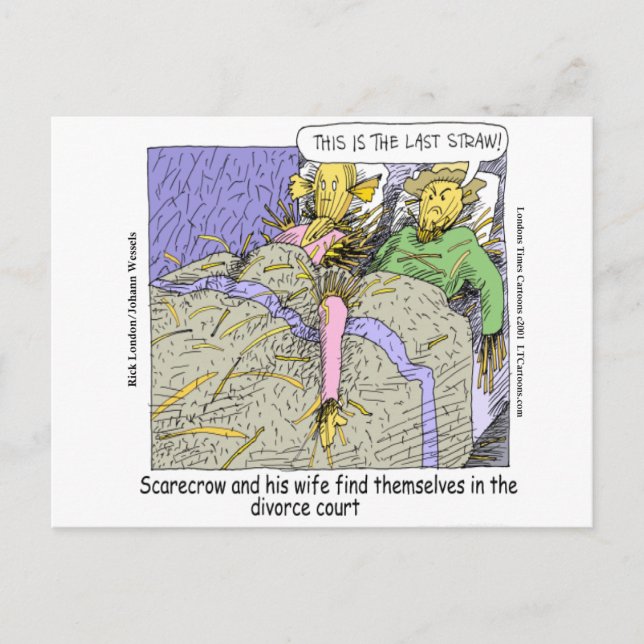 Warum Scarecrows Scheidung Funny Postkarte (Vorderseite)