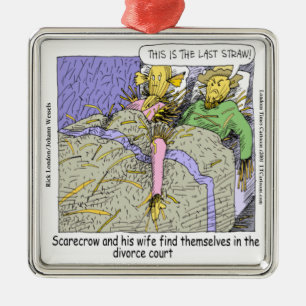 Warum Scarecrows Scheidung Funny Silbernes Ornament