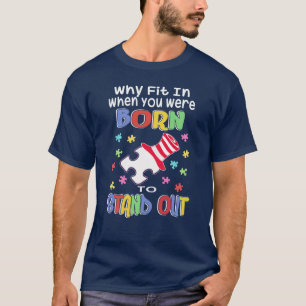 Warum sich einfügen Autism Dad Geburtstags-Puzzles T-Shirt