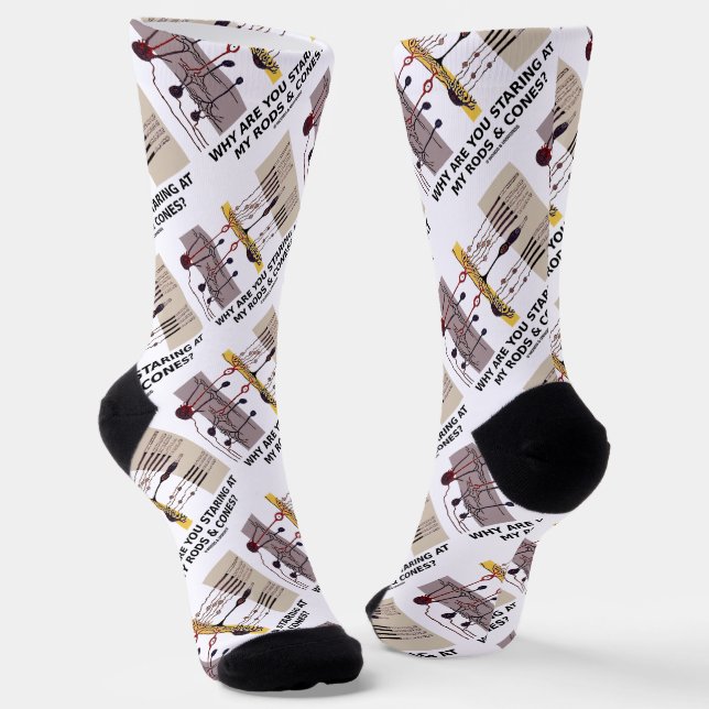 Warum starrst du an meinen Rods & Cones? Socken (Gewinkelt)