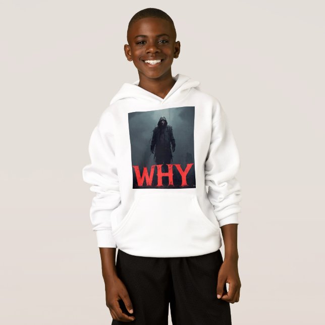 WARUM T-Shirt Hoodie (Vorne ganz)