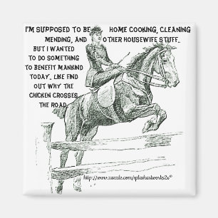 "Warum überquert das Huhn die Straße?" Magnet