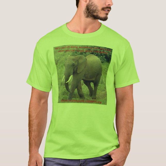 Warum verschobener Elefant 2 T-Shirt (Vorderseite)