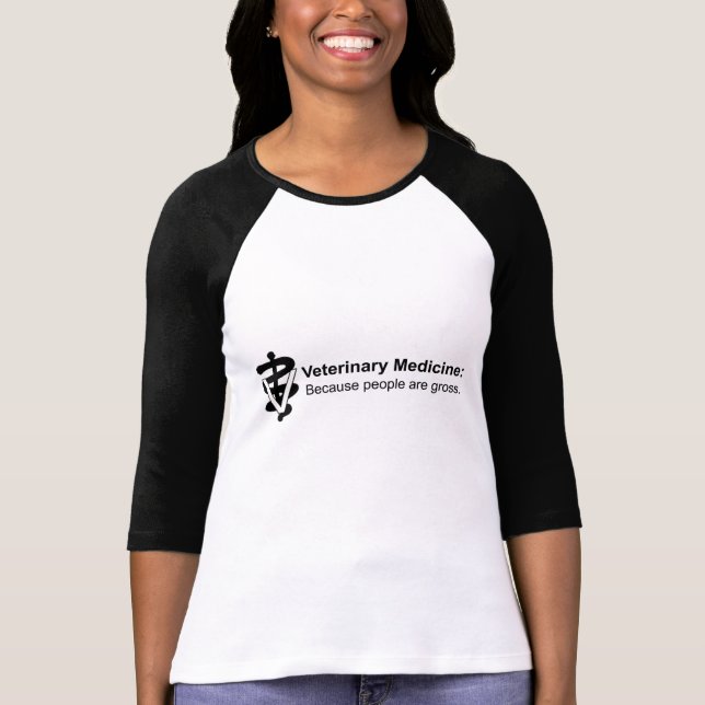Warum Veterinärmedizin? Der 3/4 T - Shirt der (Vorderseite)