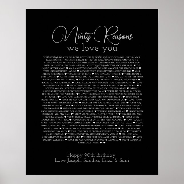 Warum wir Liebe Sie Poster Black 90 (Vorne)