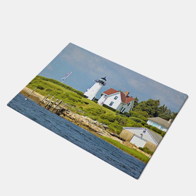 Warwick Neck Lighthouse, Rhode Island Door Mat Fußmatte (Schrägansicht)