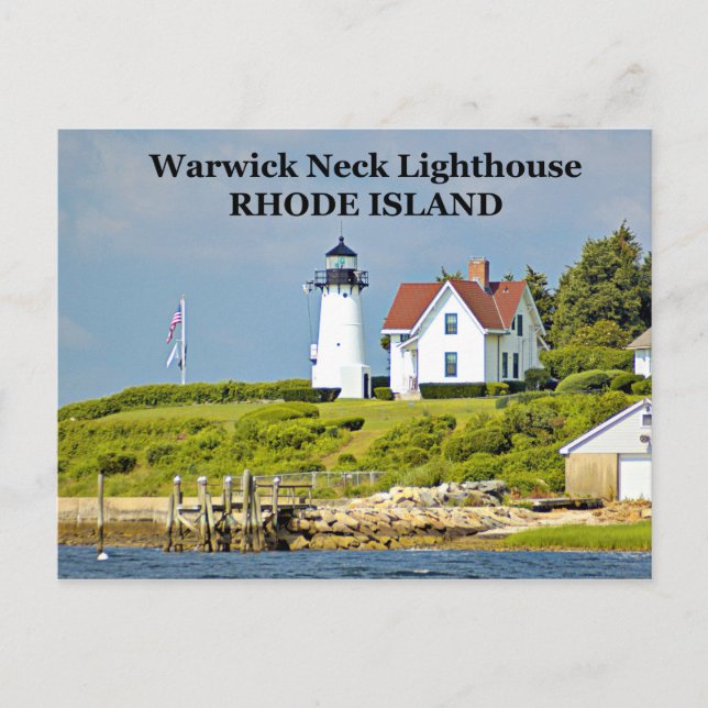 Warwick Neck Lighthouse, Rhode Island Postcard Postkarte (Vorderseite)